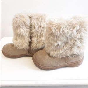 Girls suede fur boots